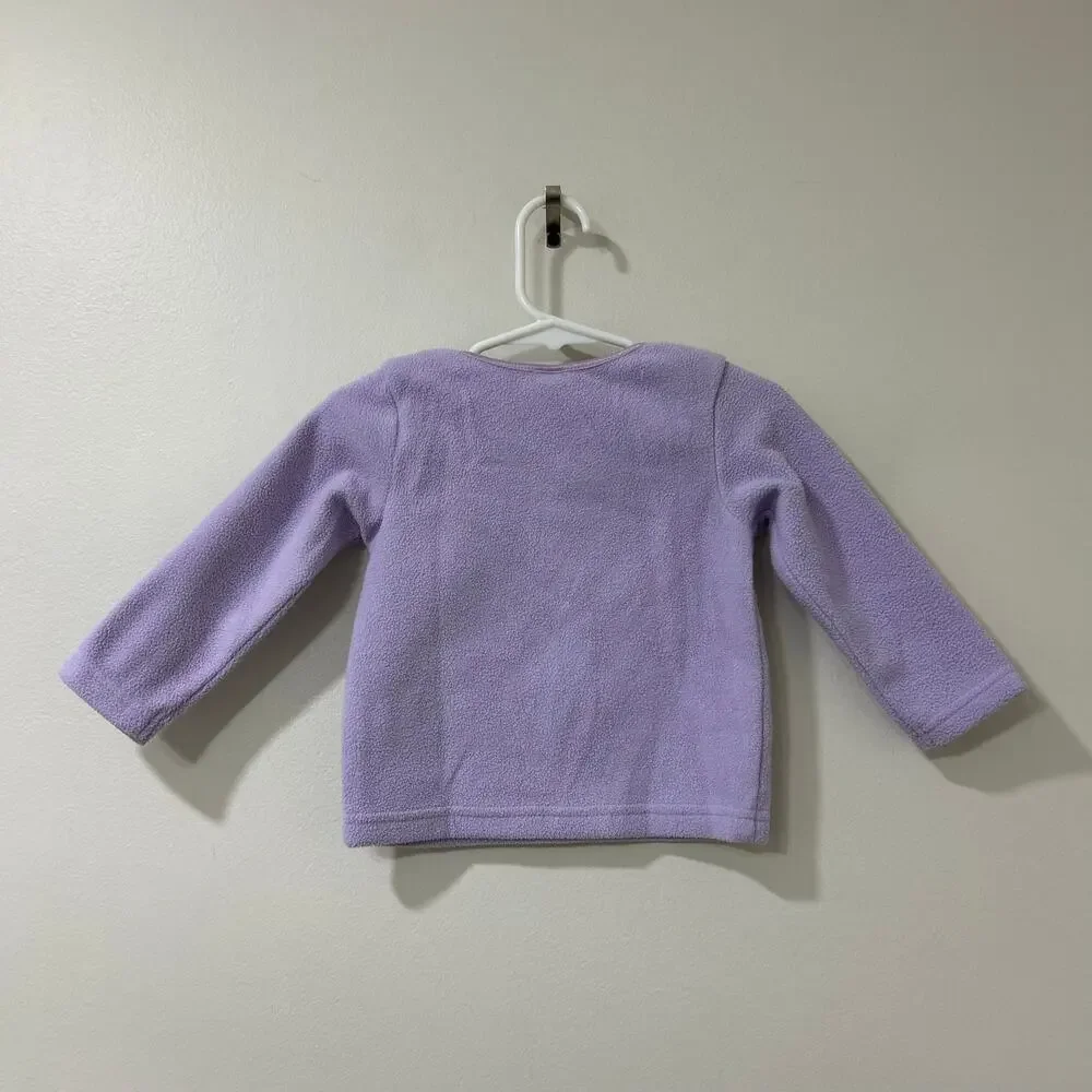 Old Navy Vintage Baby Girls Size 12-18 Months Purple Fleece Sweatshirt 2000s